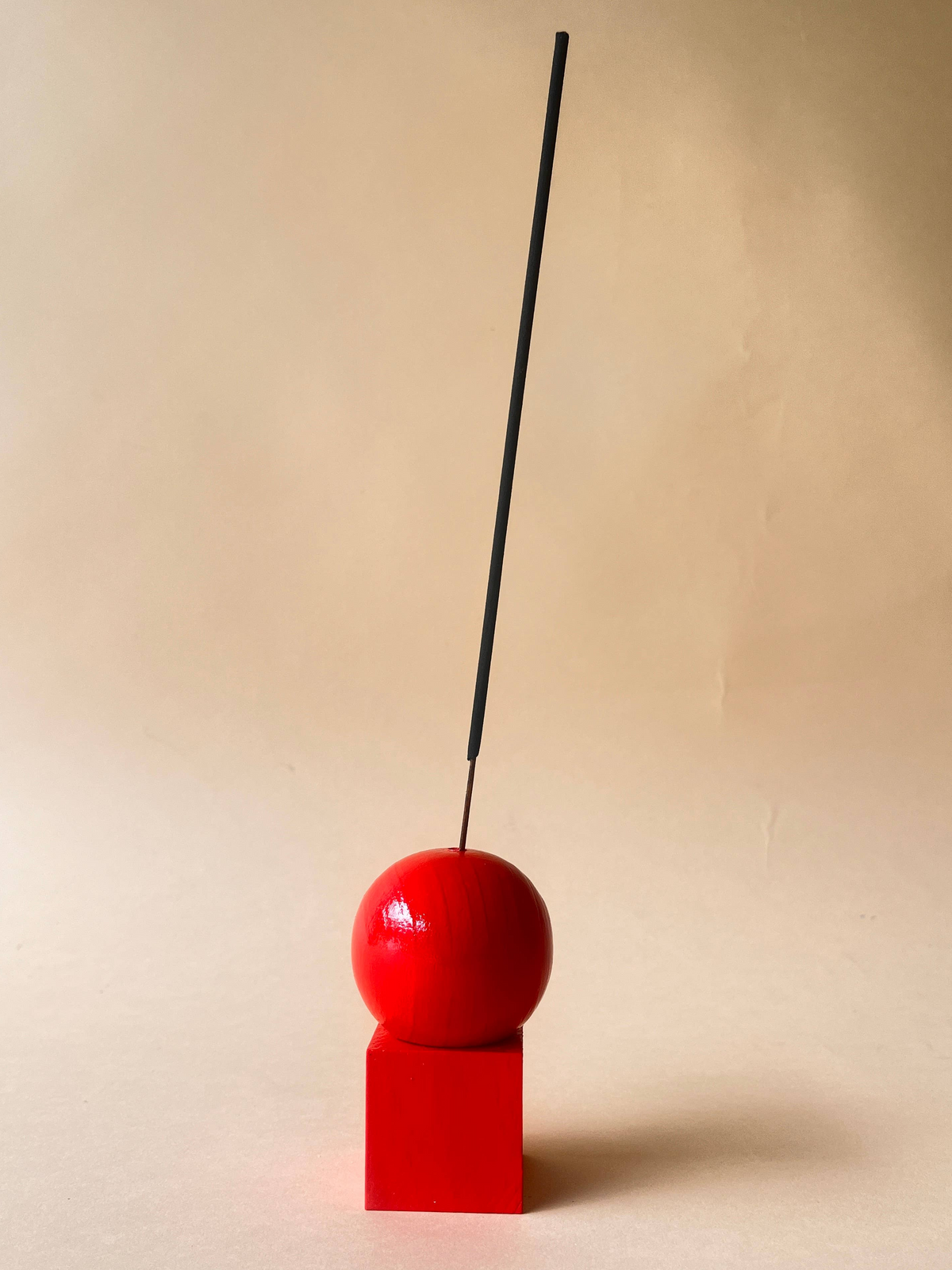 Wooden Incense Holder - Lollipop Red
