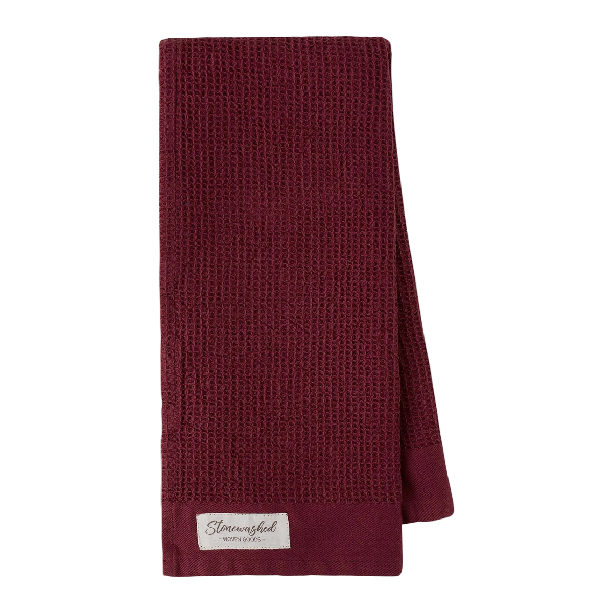 Brick Red Washed Waffle Dishtowel