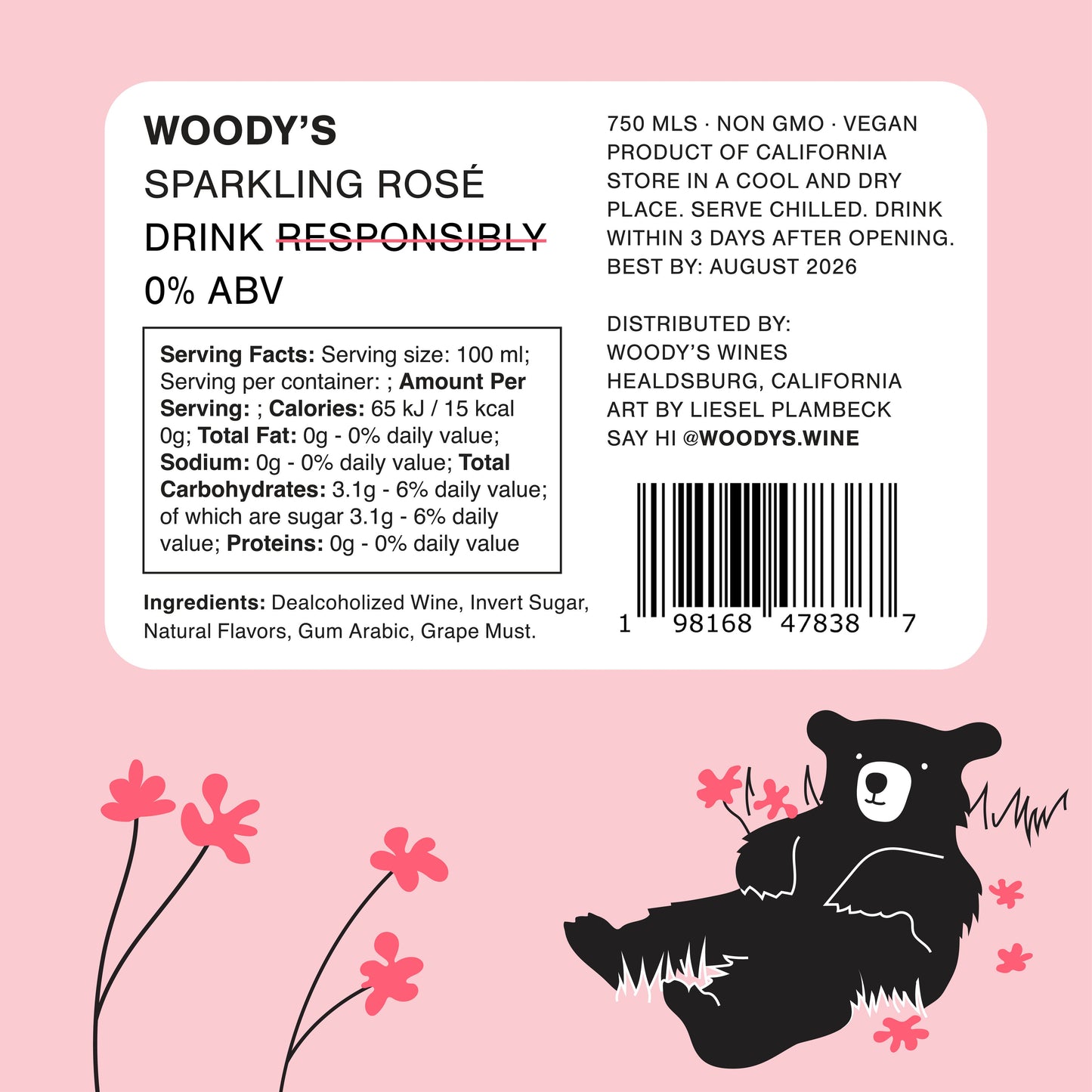 Woody's Non-Alcoholic Sparkling Rosé