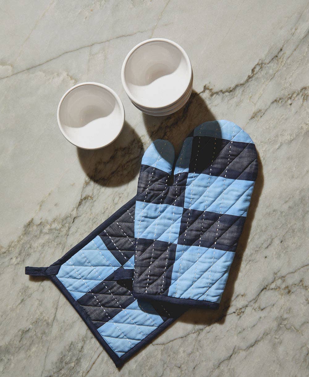 Trellis Colorblock Pot Holder - Dusk Blue