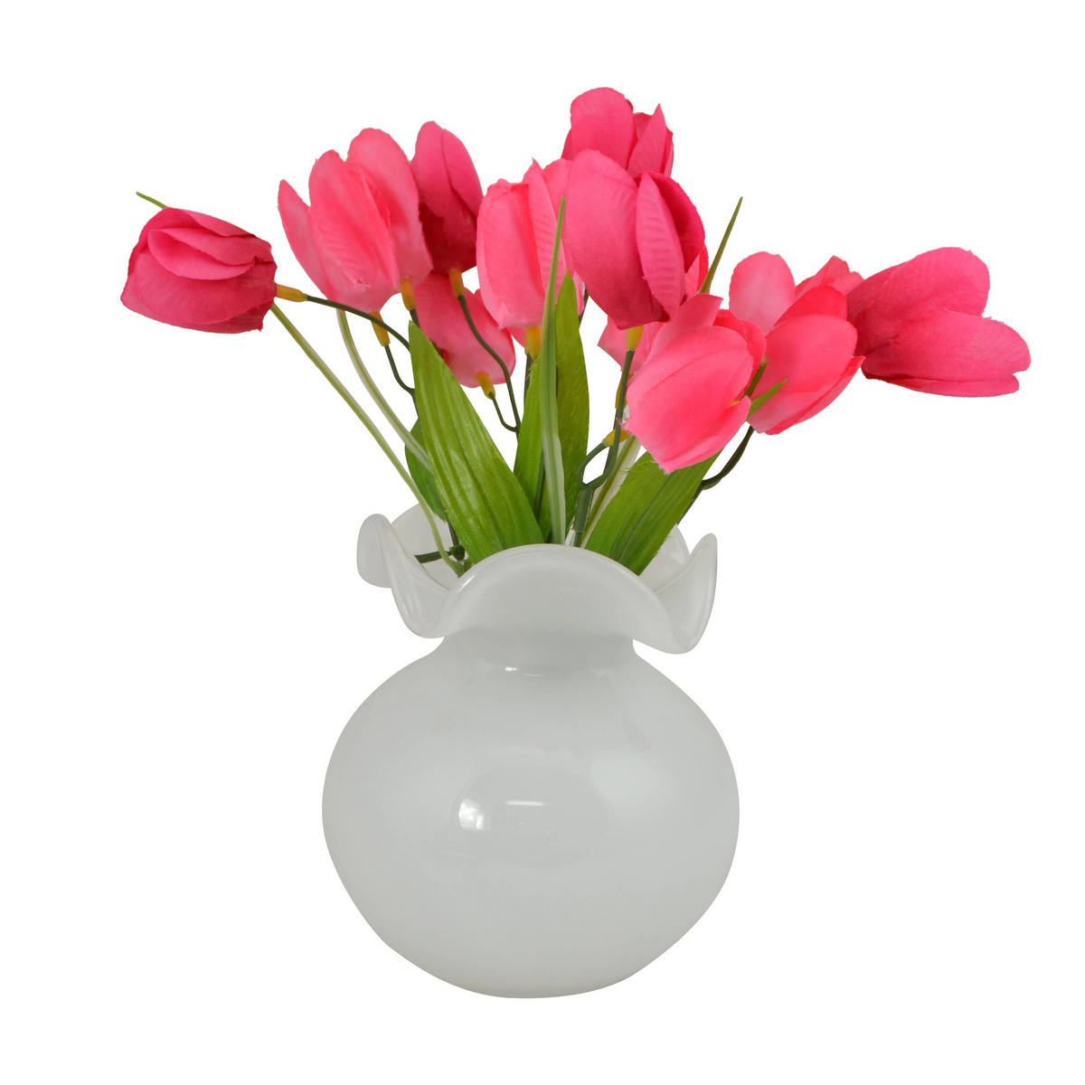 Handblown White Glass Vase