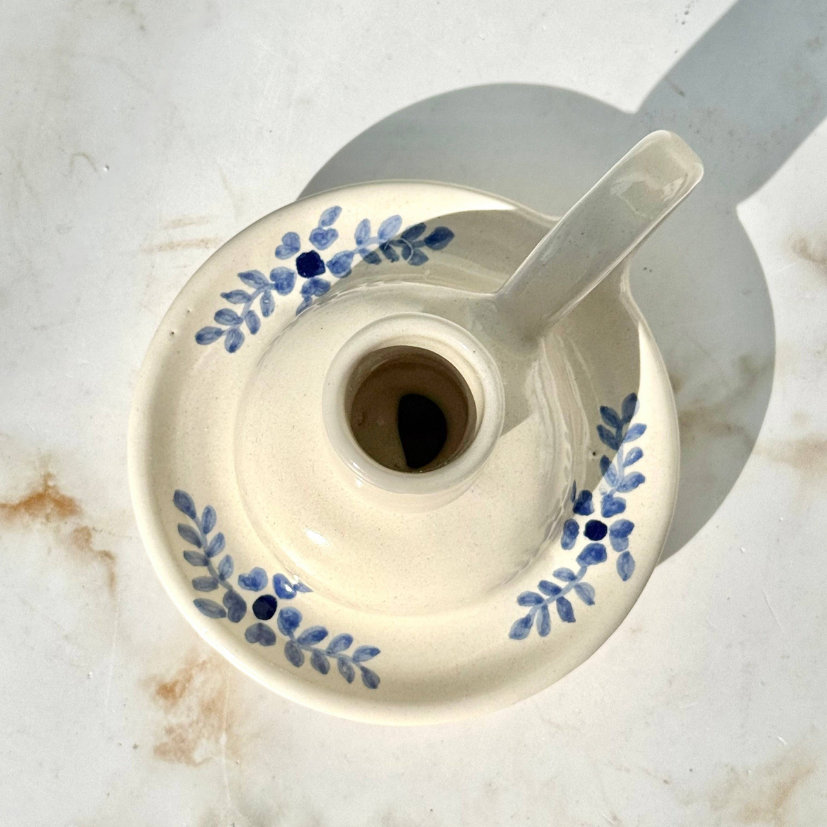 Hand-painted Margot Candle Holder, Blue