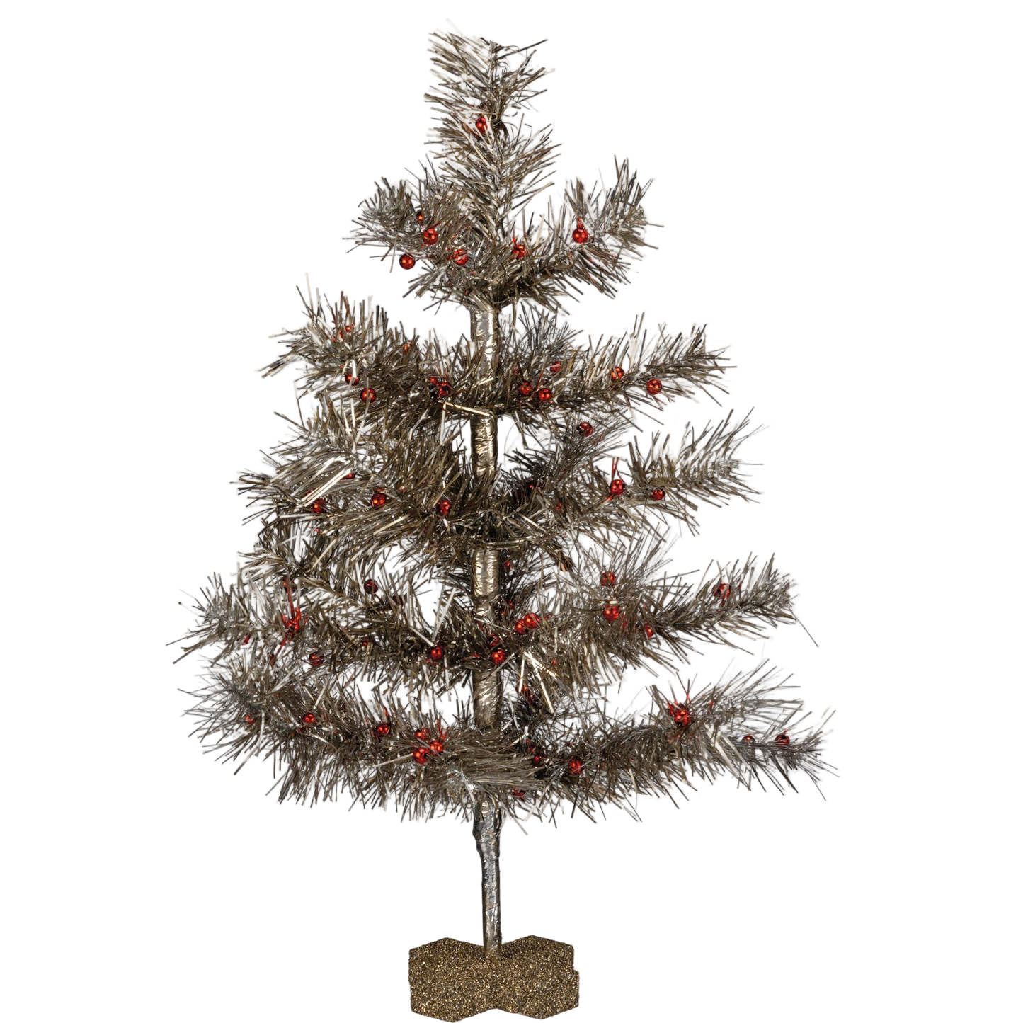 Champagne Silver Tinsel Christmas Tree - 18"