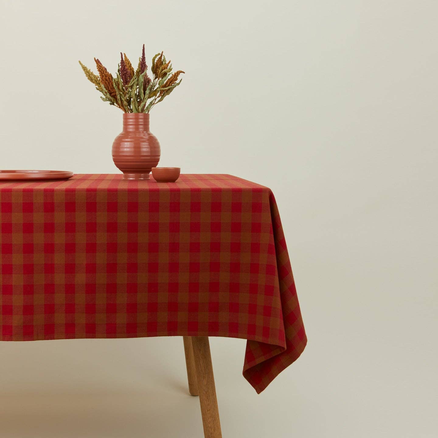 Gingham Tablecloth - Red + Terracotta