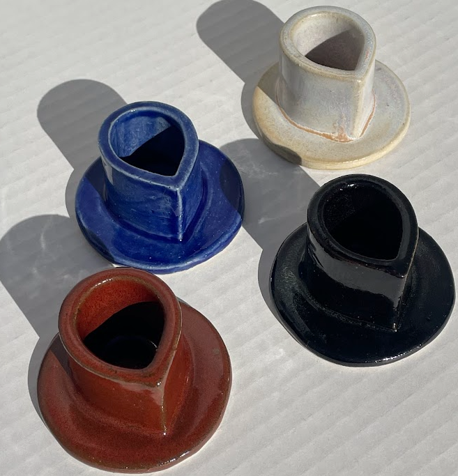 Stoneware Candle Holder : Blue