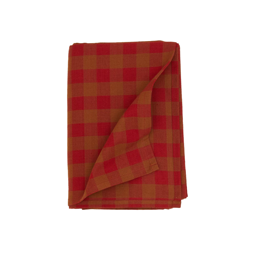 Gingham Tablecloth - Red + Terracotta