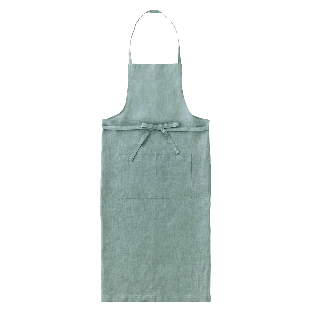 Linen Full Apron Clair - French Blue