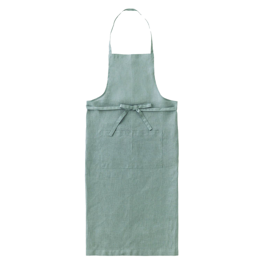 Linen Full Apron Clair - French Blue