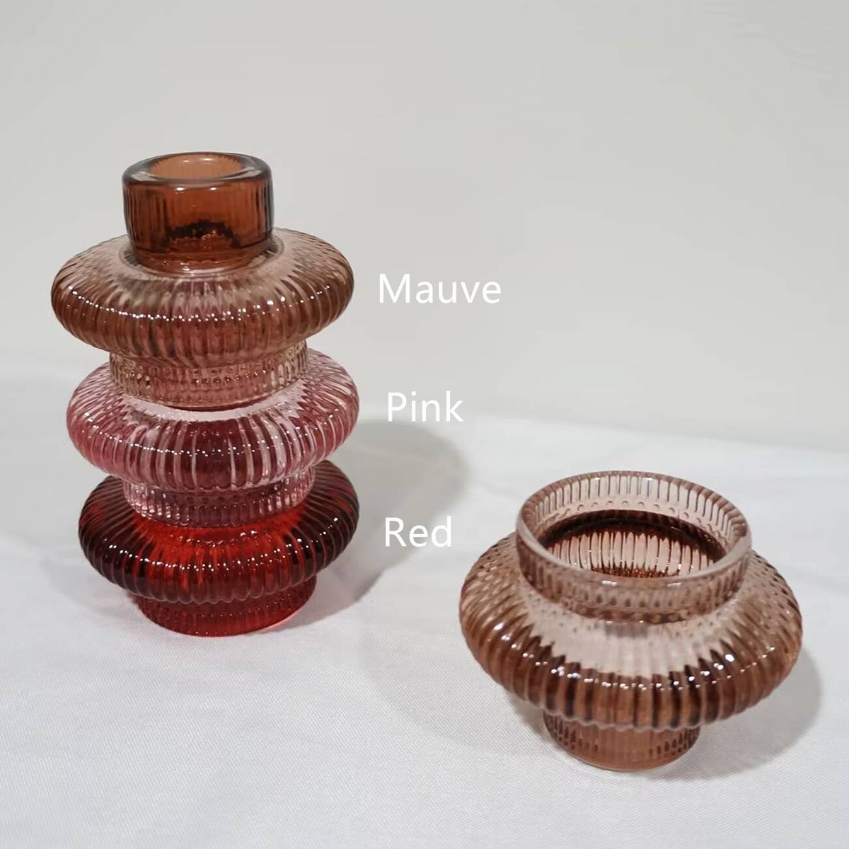 Taper + Tea Light Holder - Mauve