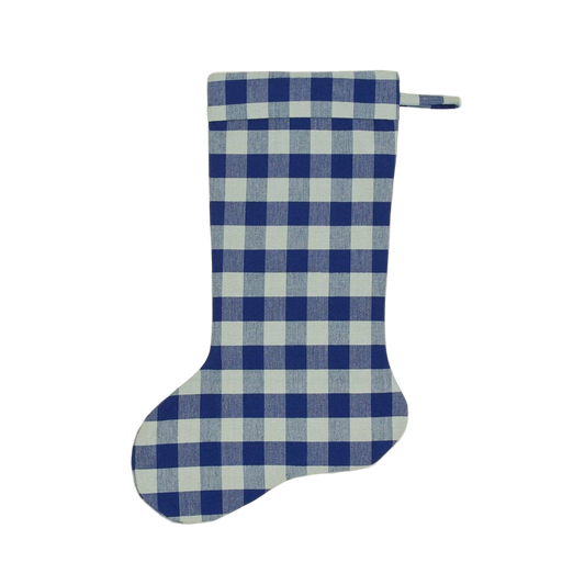 Sky & Blue Gingham Stocking
