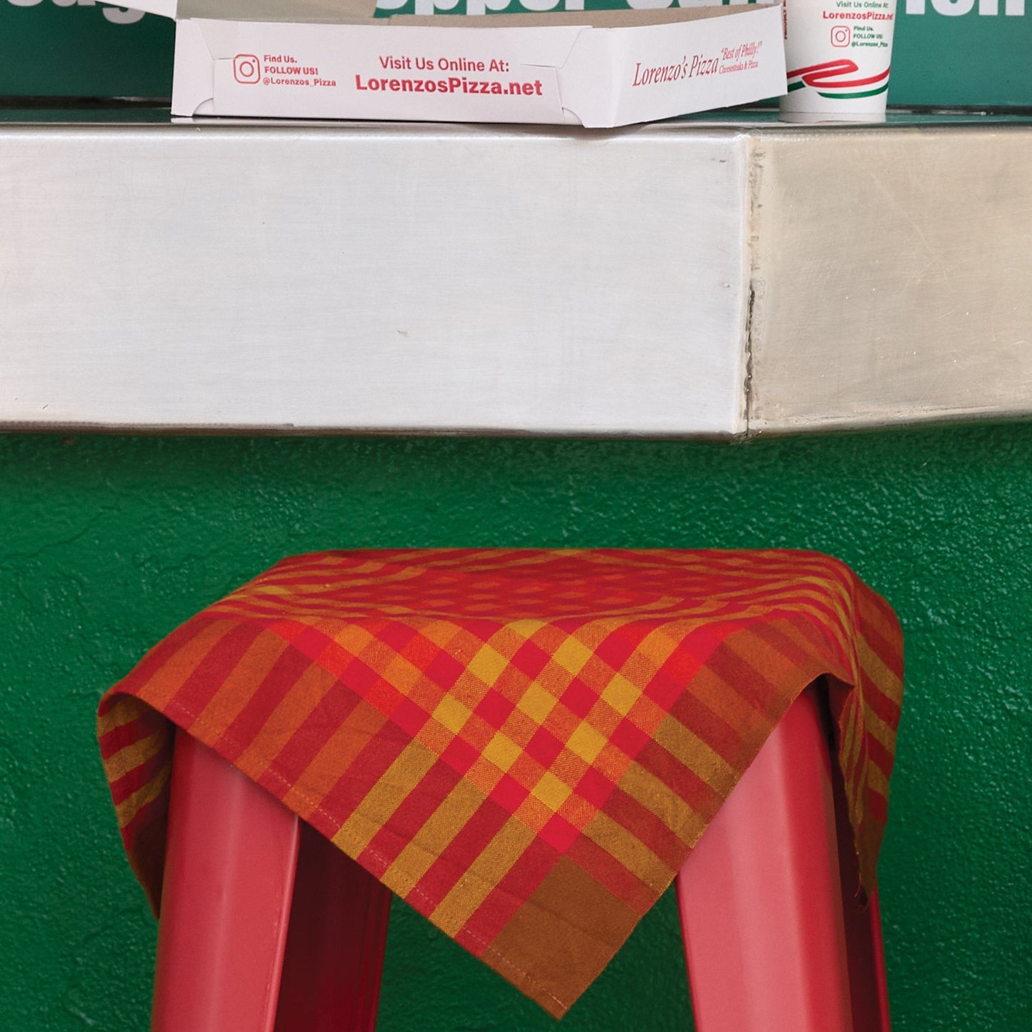 Grid Napkin Pair - Chutney
