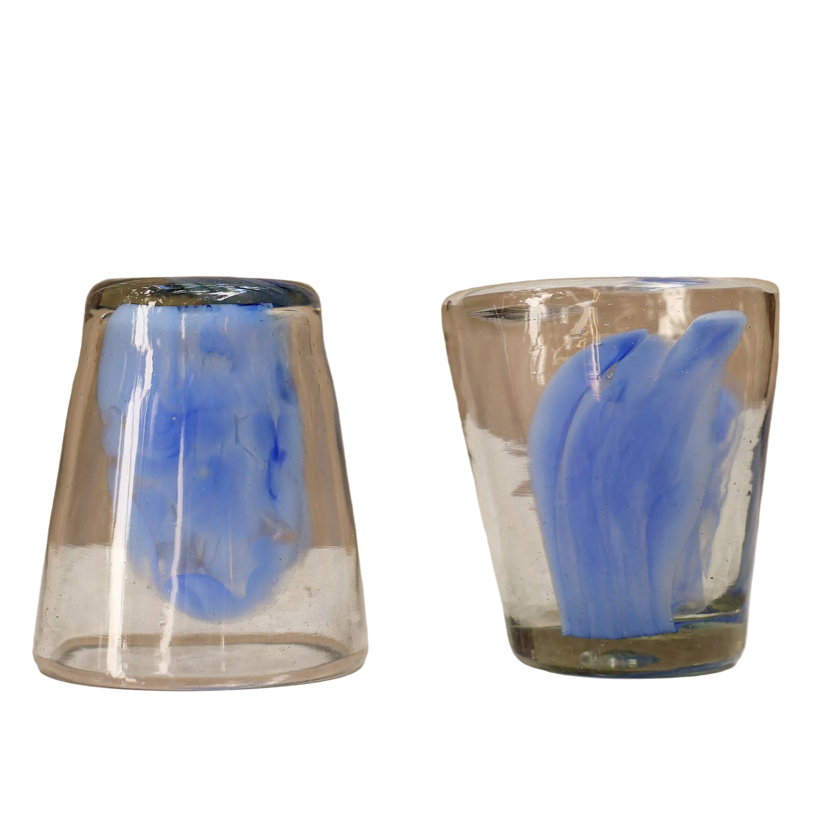 Hand Blown Stacking Glass Tumbler - 10 oz - 300 ml - Blue