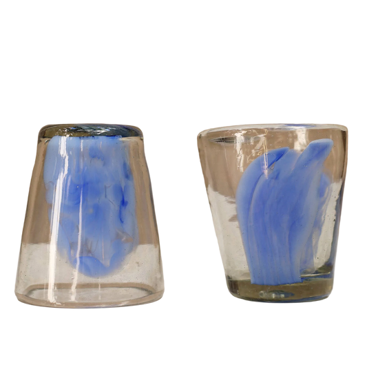 Hand Blown Stacking Glass Tumbler - 10 oz - 300 ml - Blue