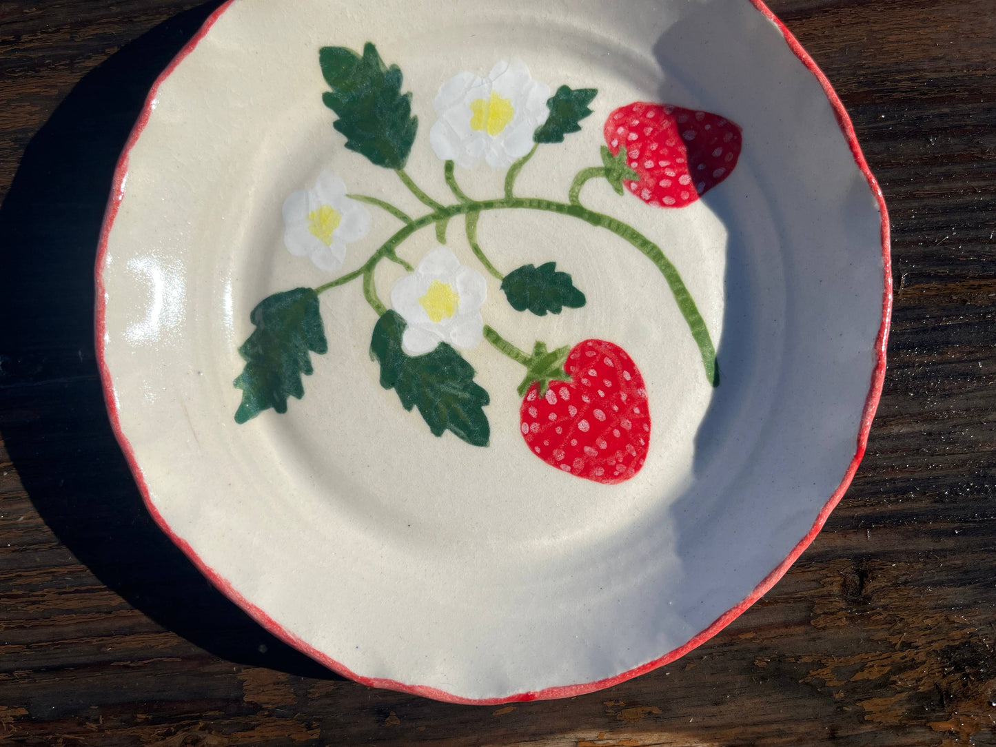 Strawberry Flowers Appetizer/Side Plate