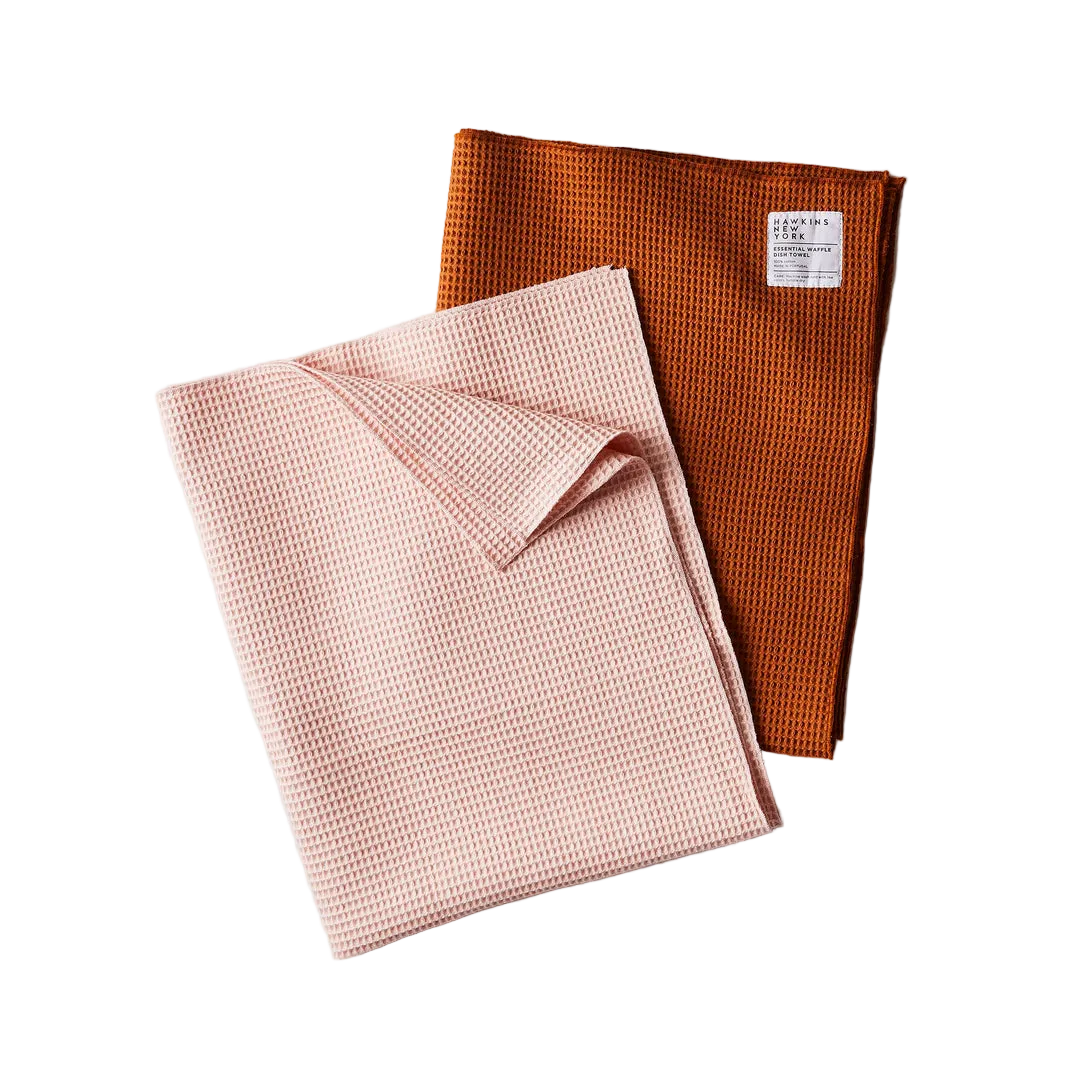 Waffle Dish Towel Set - Blush & Terracotta