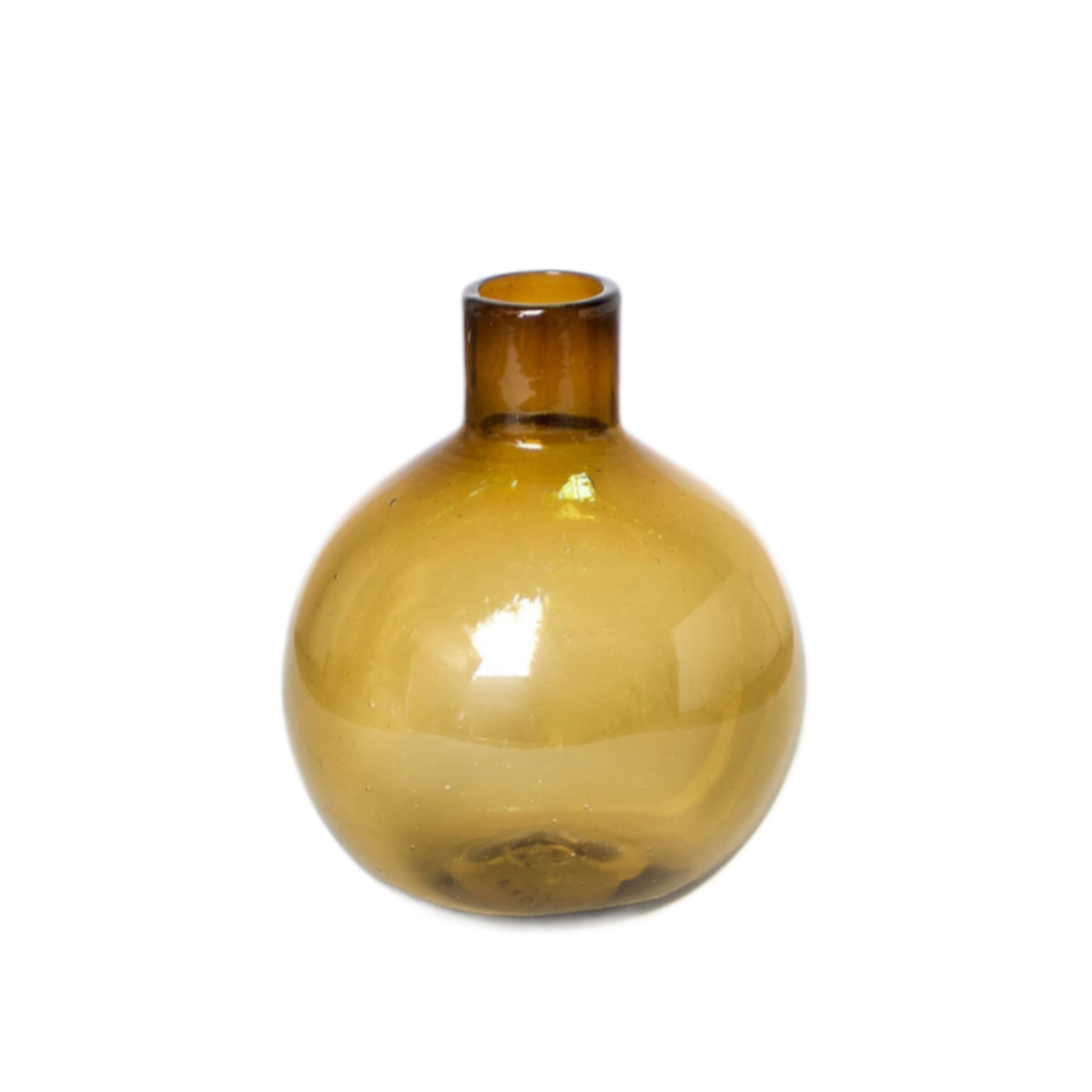 Bola Handblown Glass Vase - Amber