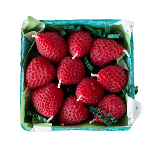 Strawberry Beeswax Birthday Candles