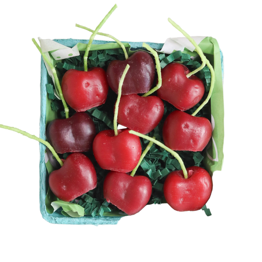 Dark Red Cherry Beeswax Birthday Candles: 10