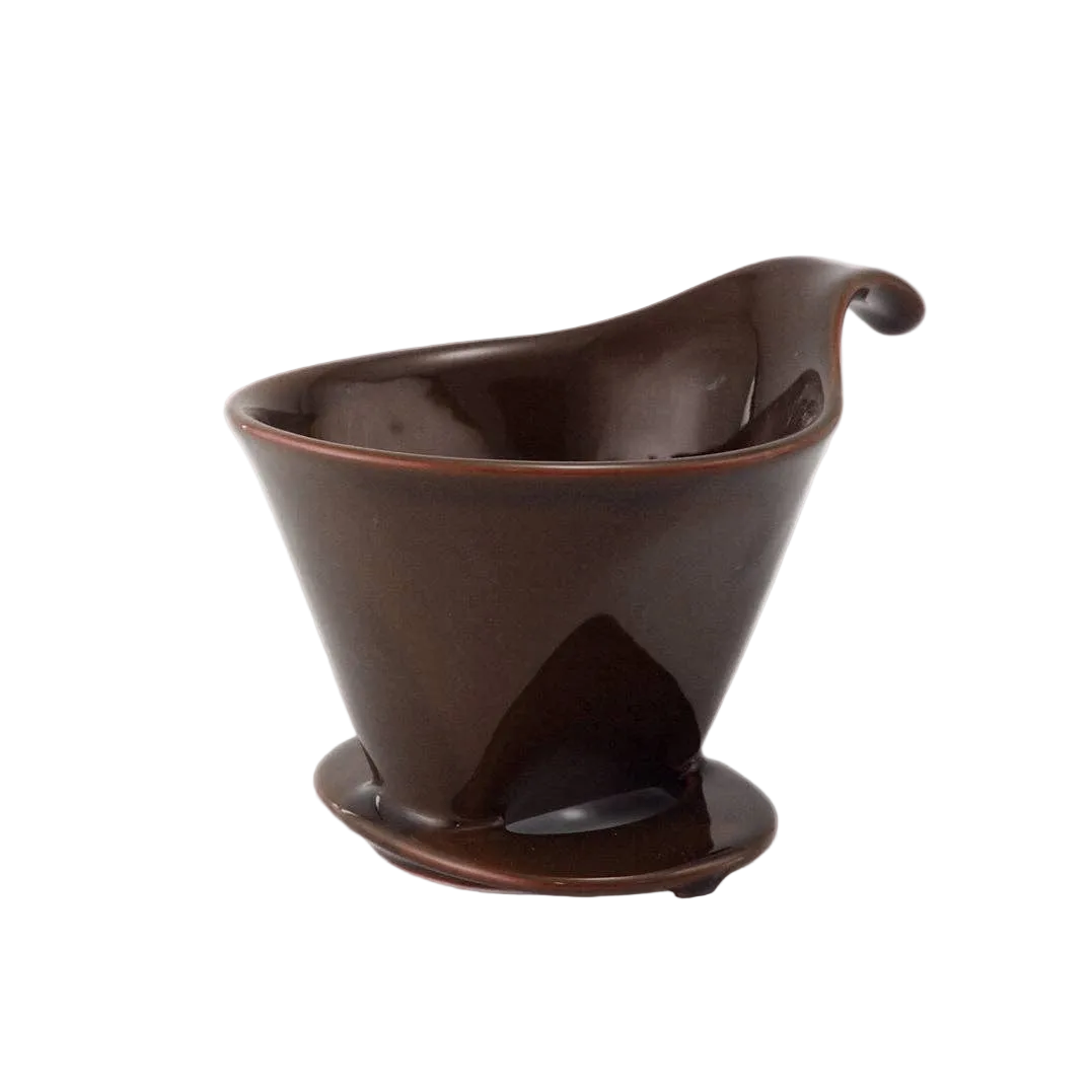 Pour-Over Ceramic Coffee Dripper  - Coffee Brown