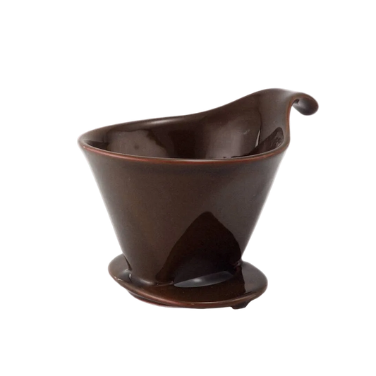 Pour-Over Ceramic Coffee Dripper  - Coffee Brown