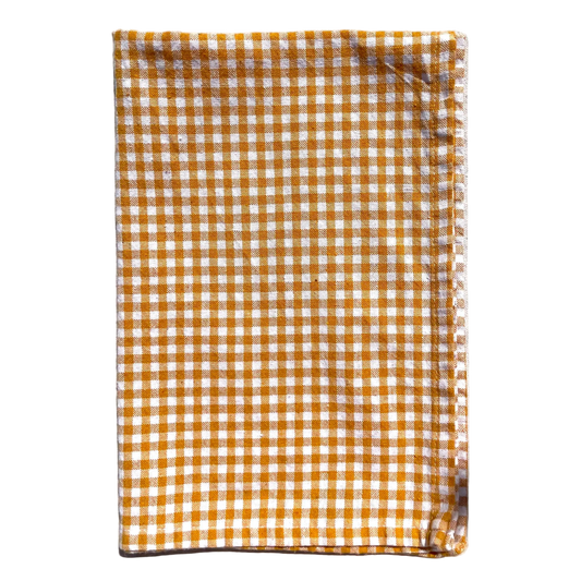 Organic Cotton Gingham Kitchen Towel - Mustard