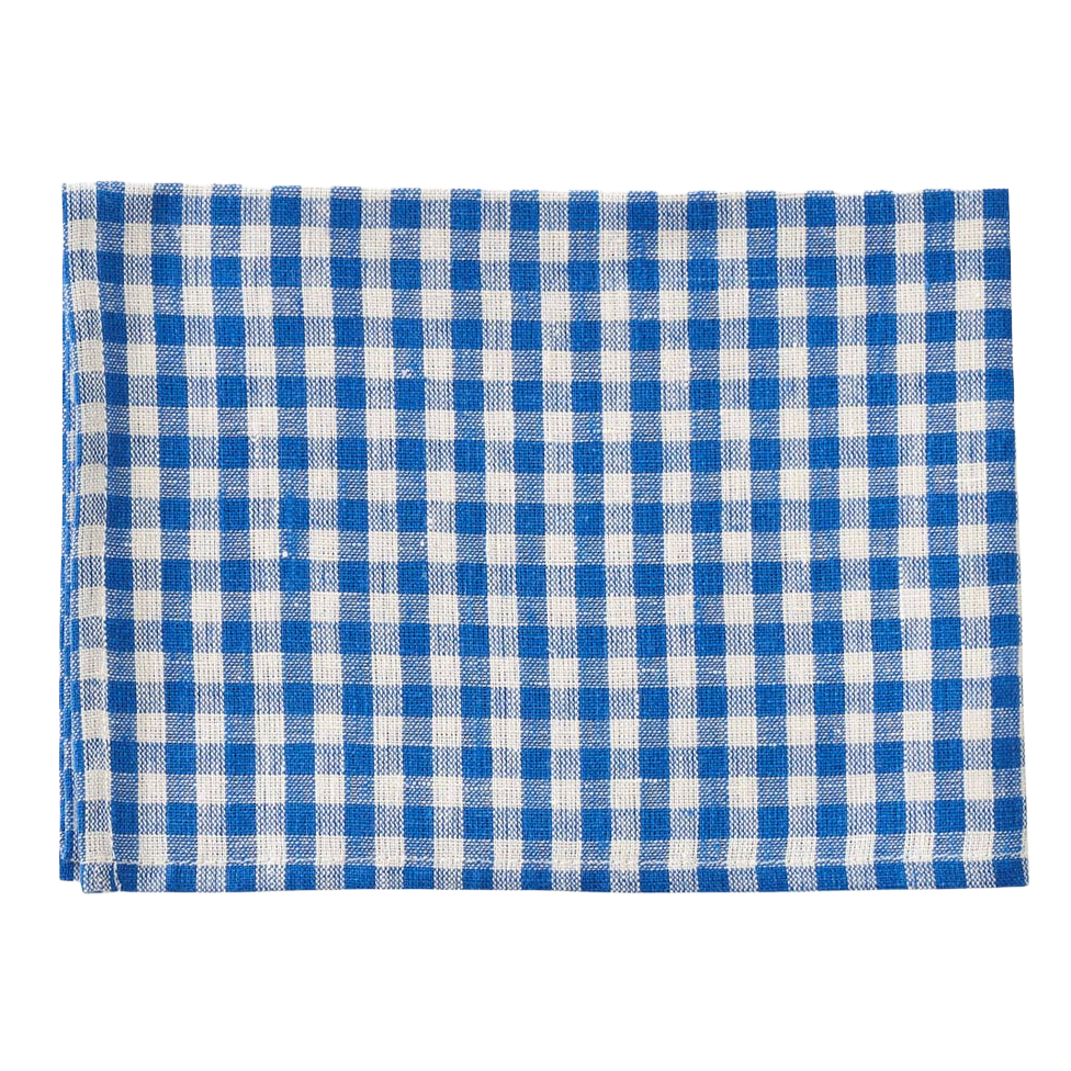 Blue Check Linen Kitchen Cloth