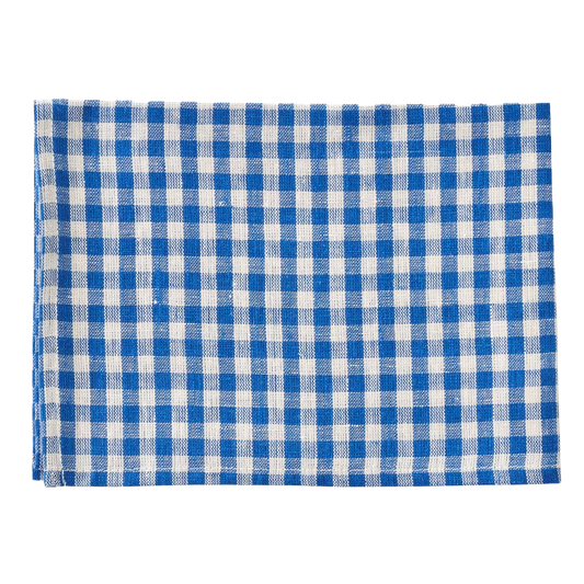 Blue Check Linen Kitchen Cloth