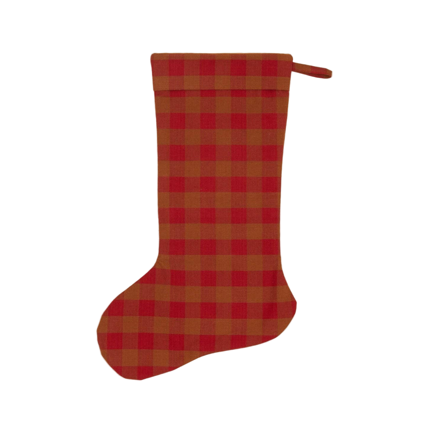 Terracotta & Red Gingham Stocking