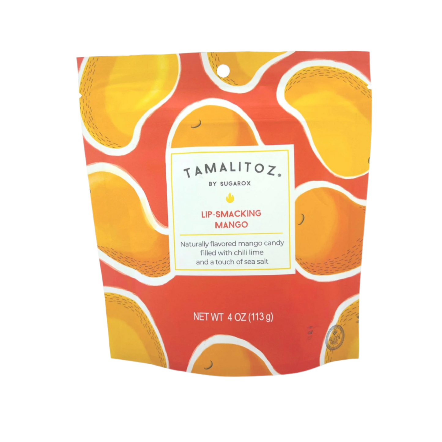 Tamalitoz lip smacking mango candy package on a white background