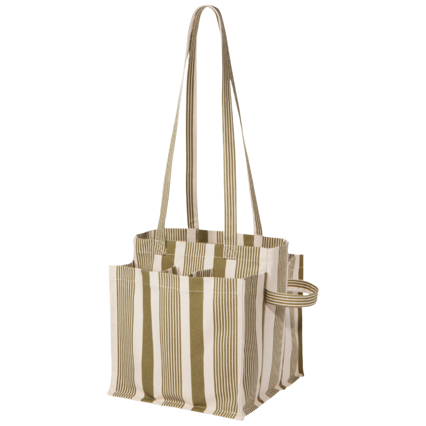 Sage Stripe Shopping Tote