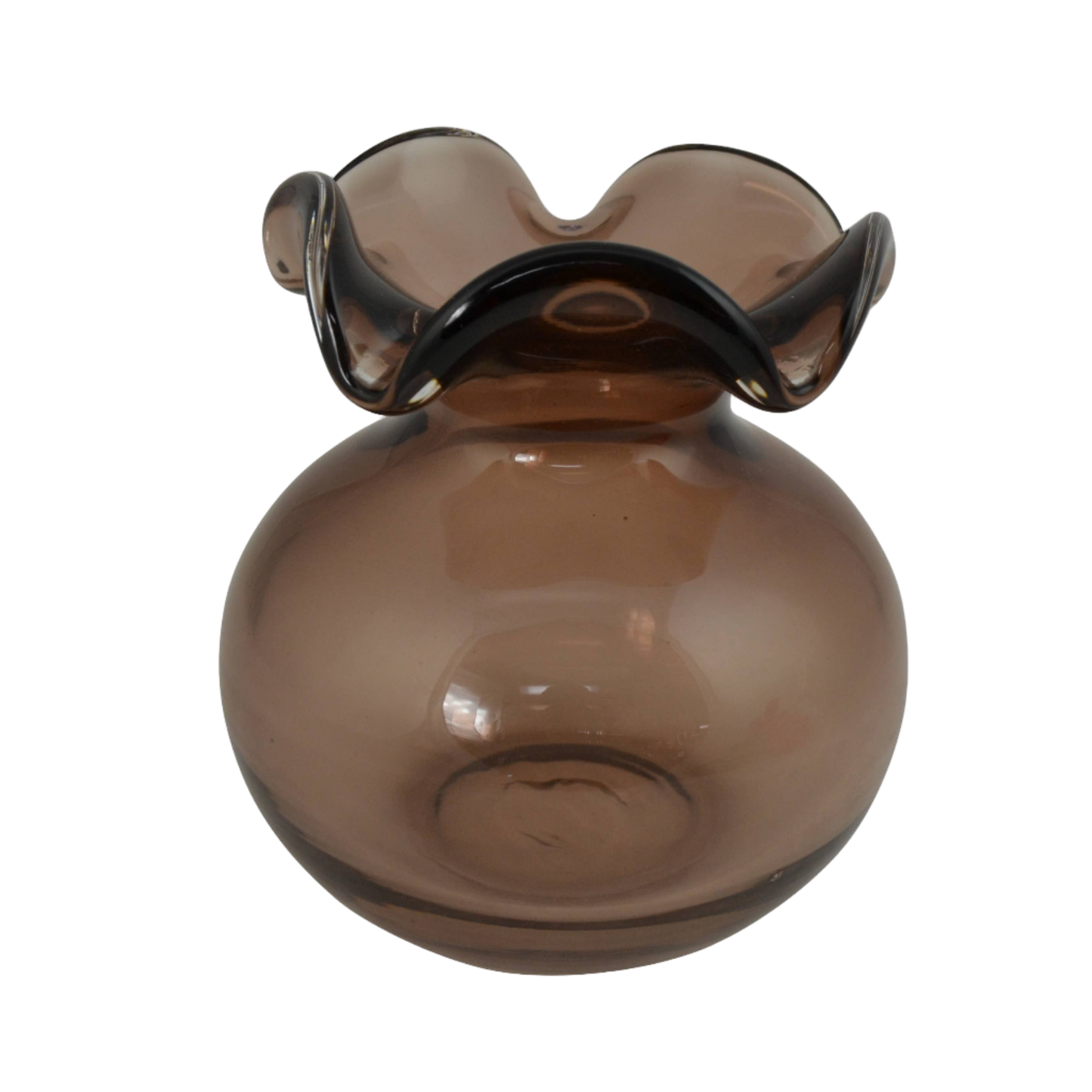Handblown Brown Glass Vase