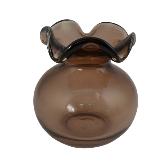 Handblown Brown Glass Vase