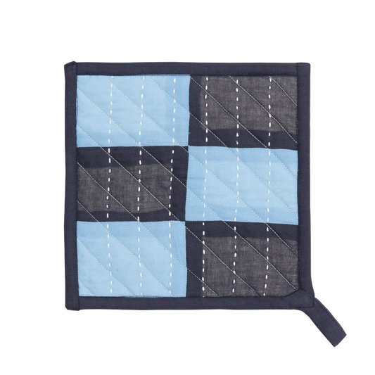Trellis Colorblock Pot Holder - Dusk Blue