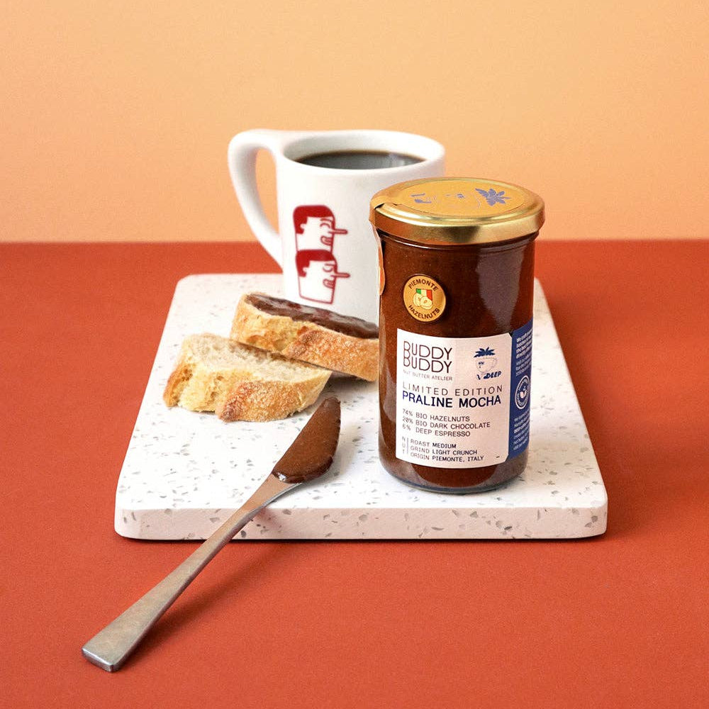 Organic Praline Mocha Nut Butter – Hazelnuts, Choc & Coffee