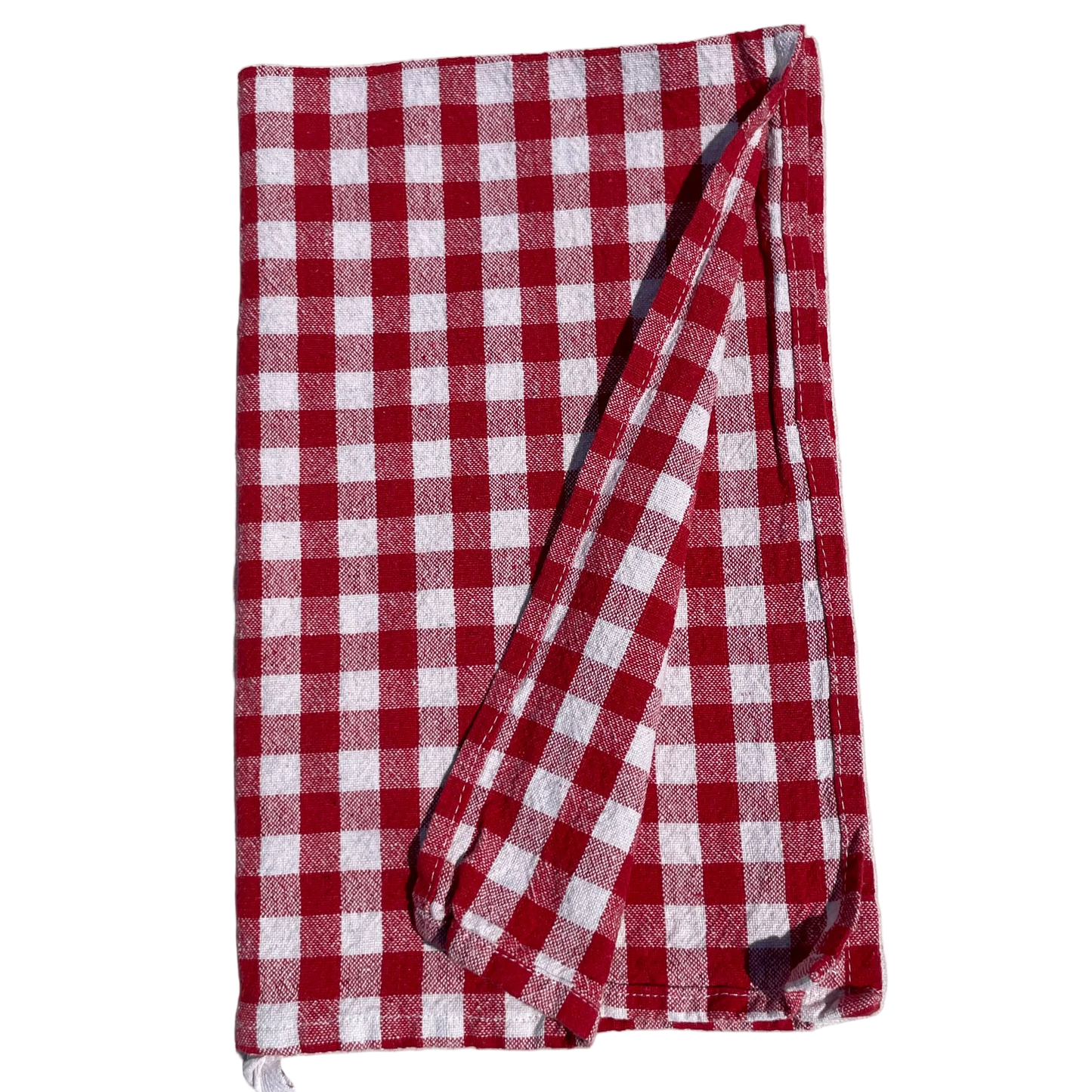 Organic Cotton Gingham Kitchen Towel - Red Checks