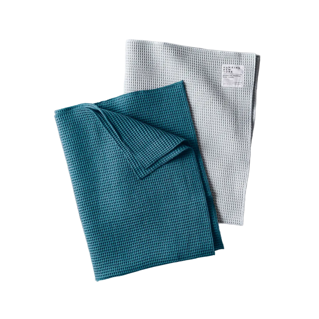 Waffle Dish Towel Set - Sky & Peacock