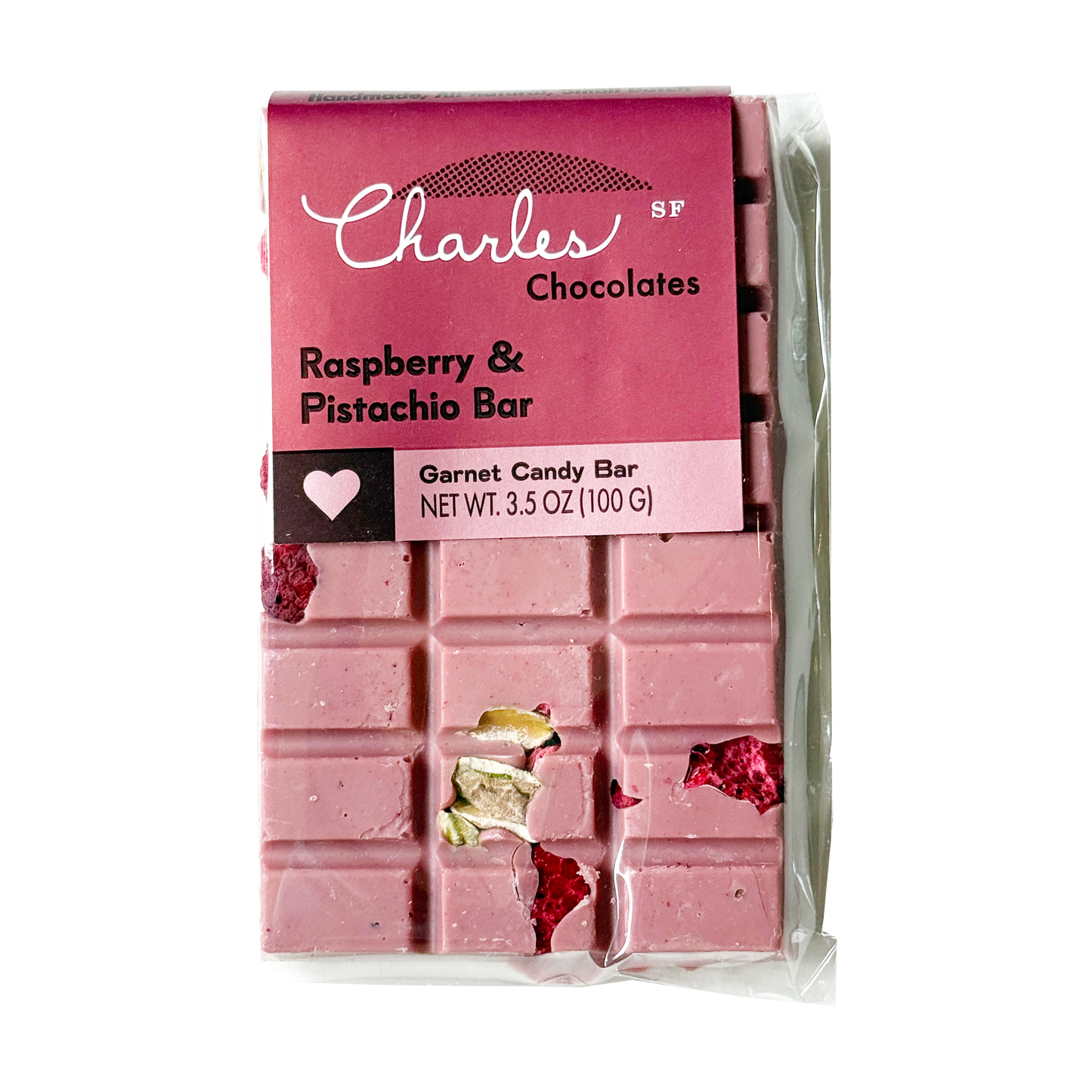 Ruby Cacao Raspberry Pistachio Bar