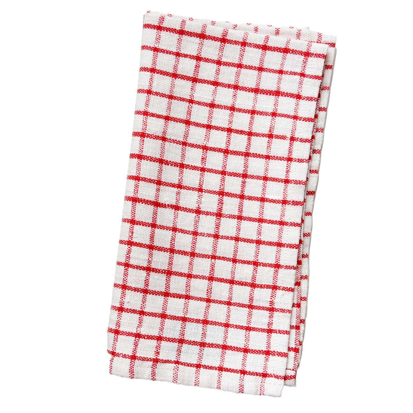 Linen Napkin - Red Grid