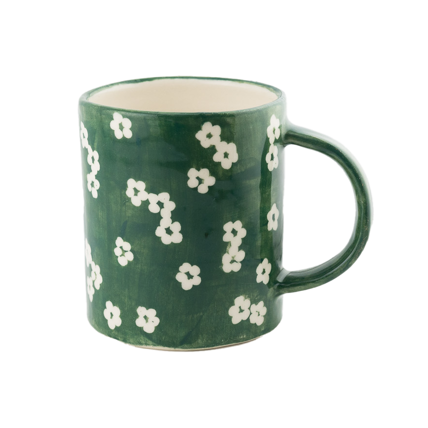 Scattered Petunia Mug: Emerald