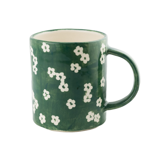 Scattered Petunia Mug: Emerald