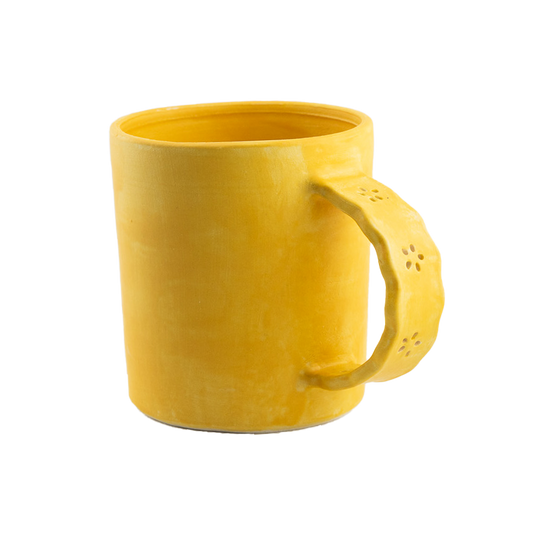 Daisy Eyelet Lace Mug: Matte Sunset Yellow