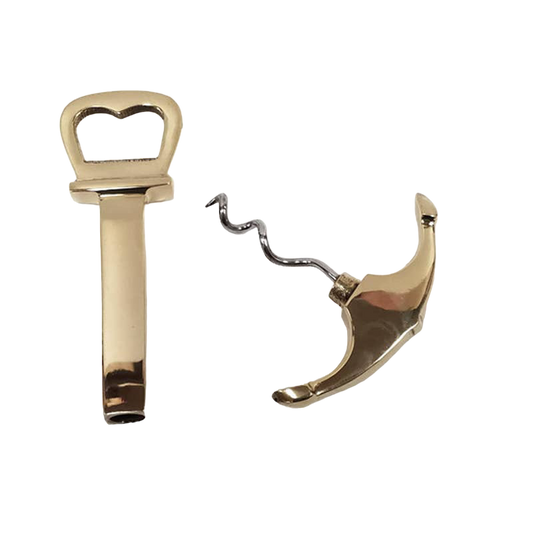 Brass Anchor Corkscrew + Bottle Opener