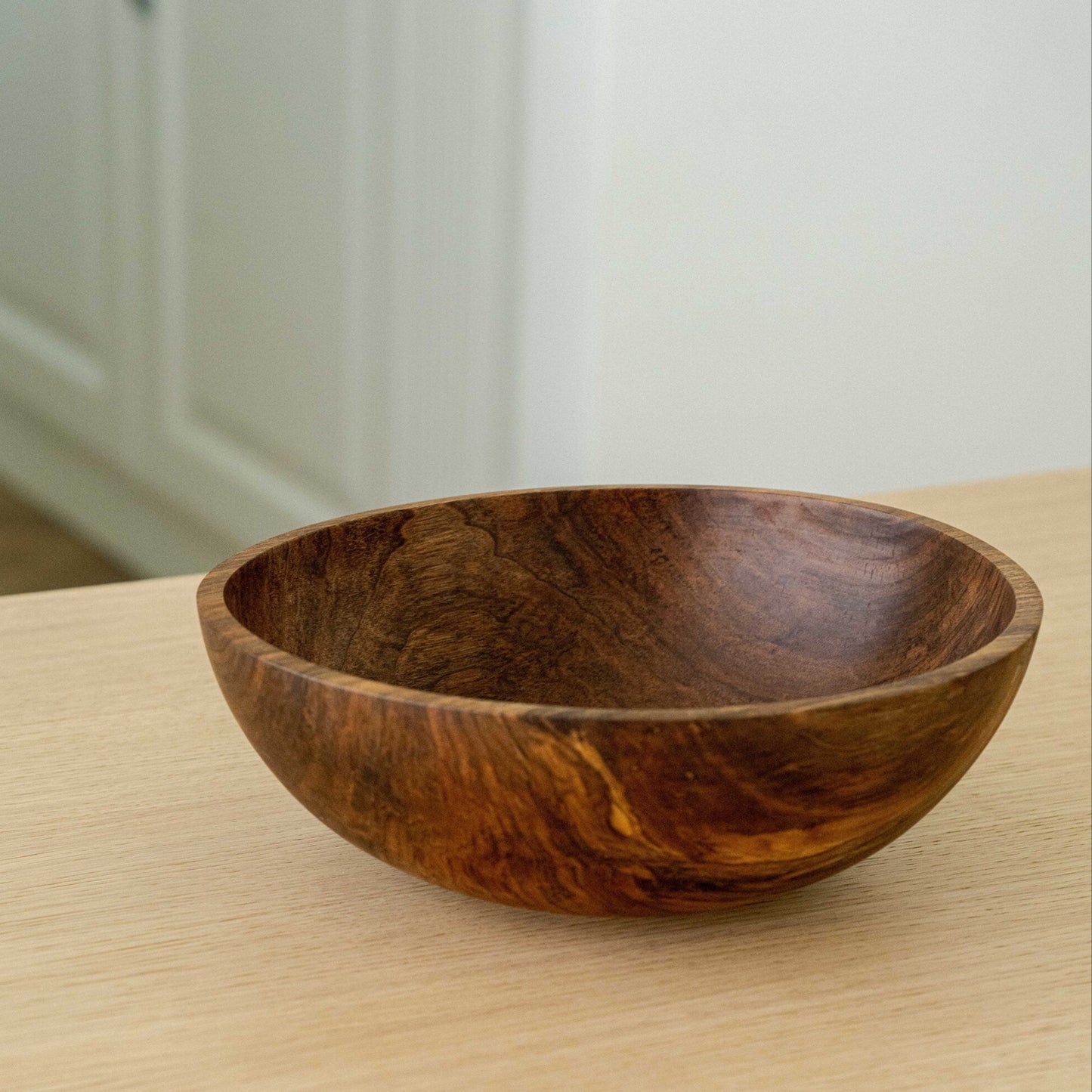 Hand Carved Large Walnut Wood Bowl