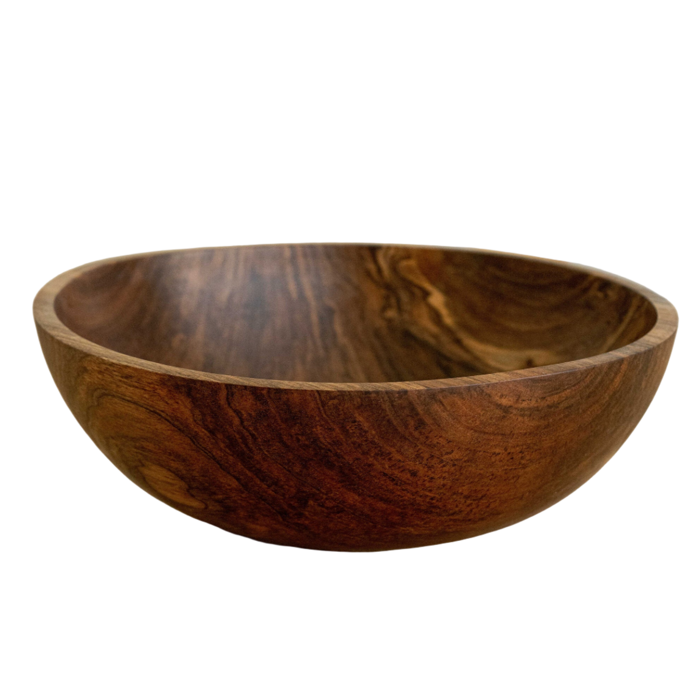 Hand Carved Large Walnut Wood Bowl