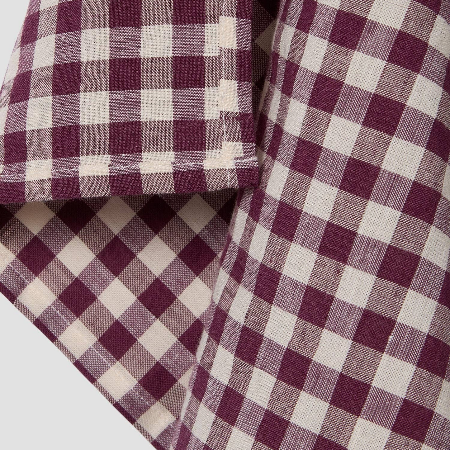 Berry Gingham Linen Blend Tea Towel