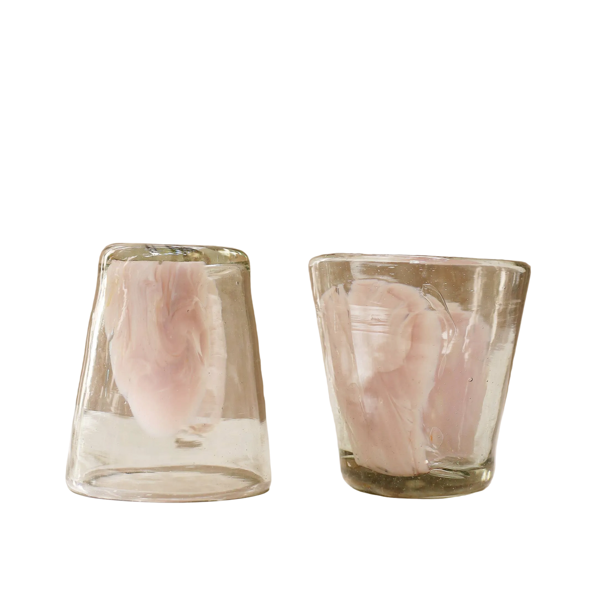 Hand Blown Stacking Glass Tumbler - 10 oz - 300 ml - Pink