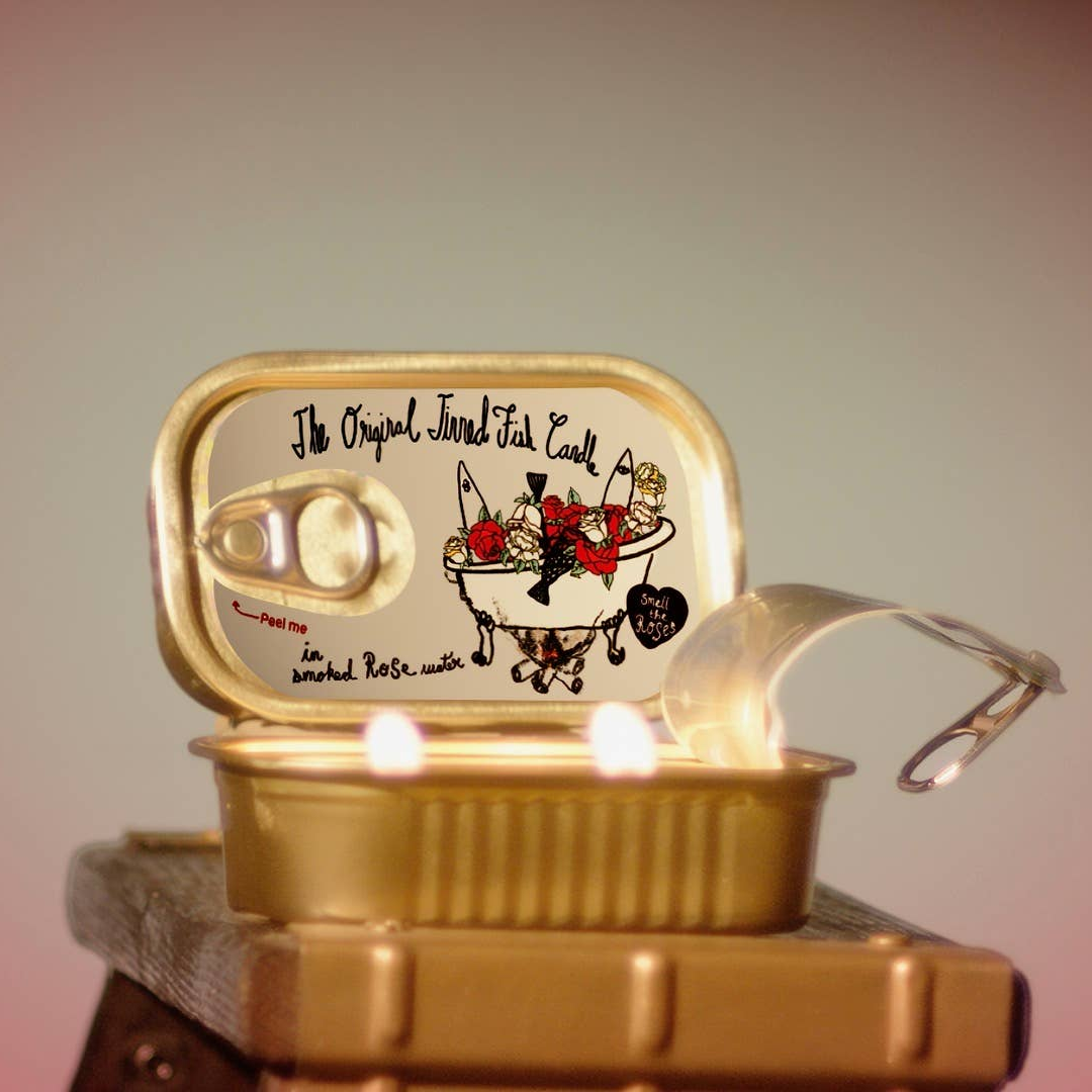 Tinned Fish Candle - Smoked Rose Water Handmade Soy Wax
