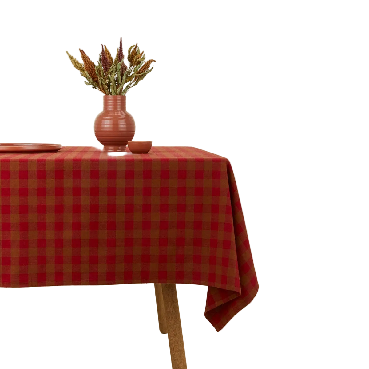 Gingham Tablecloth - Red & Terracotta