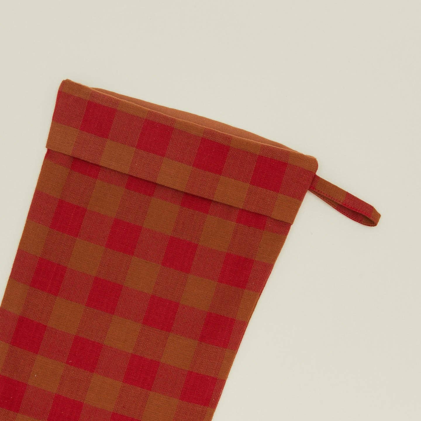Terracotta & Red Gingham Stocking