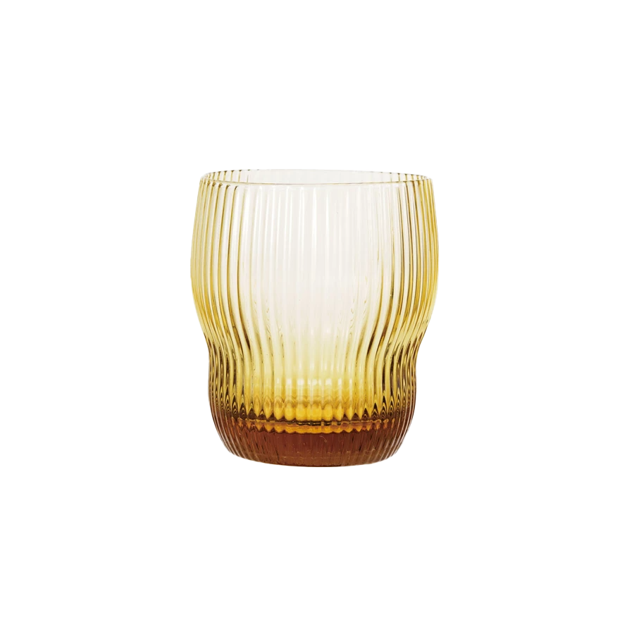 Amber Fluted Drinking Glass